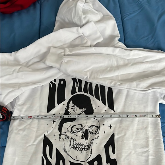 White Graphic Hoodie- Free gift with purchase! - Picture 4 of 9